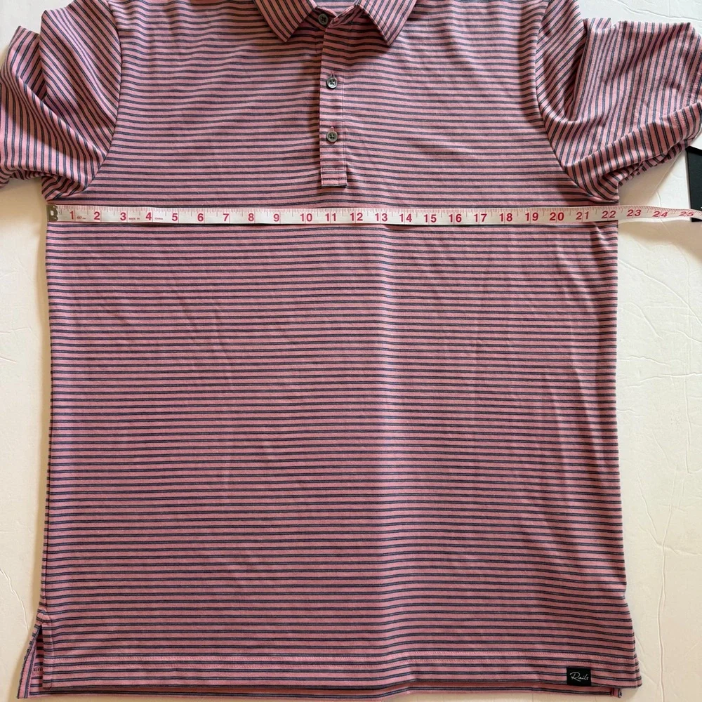 Rails Merced Golf Polo Shirt Mens Size Large Hibiscus Mirage Stripe NWT - Picture 13 of 16